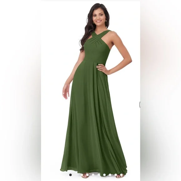 Dresses Multiway Dress Monsoon Green Bridesmaid Dress Azazie Dresses Azazie  Dixie Olive Bridesmaid Dress Worn One